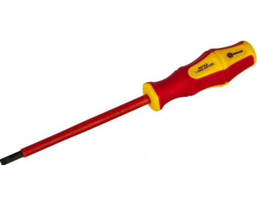 Отвертка диэлектрическая шлицевая Кобальт 646-454 ultra grip sl 5,5х125 мм cr-v, двухкомпонентная ру