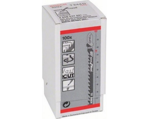 Пилки по дереву BOSCH T244D (100шт.) 2608637881