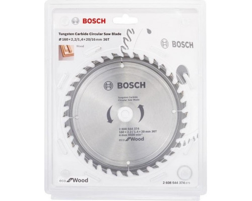 Пильный диск по дереву BOSCH 160х36х20/16 Eco Wood 2608644374