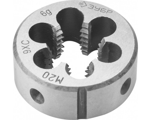 Плашка ЗУБР круглая ручная м20x1.5мм, сталь 9хс 4-28022-20-1.5