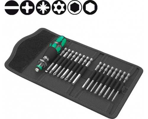 Отвертка с битами WERA Kraftform Kompakt 60 17 предметов WE-059295 WE-059295