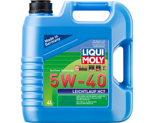Масло моторное LIQUI MOLY SAE 5W40 Leichtlauf HC 7 4 л 1382 1382