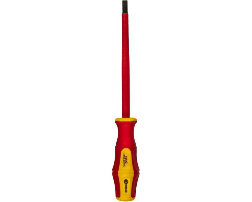 Отвертка диэлектрическая шлицевая Кобальт 646-461 ultra grip sl 6,5х150 мм cr-v, двухкомпонентная ру