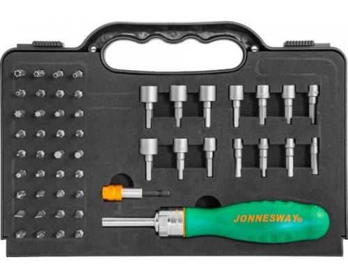 Отвертка с битами JONNESWAY DR0152S Рукоятка трещоточная в и насадками, 52 предмета 048820