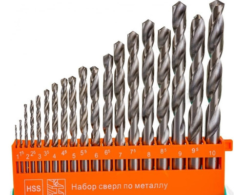 Набор сверл по металлу Sturm 1055-01-SS2 19шт, 1-10х0.5мм