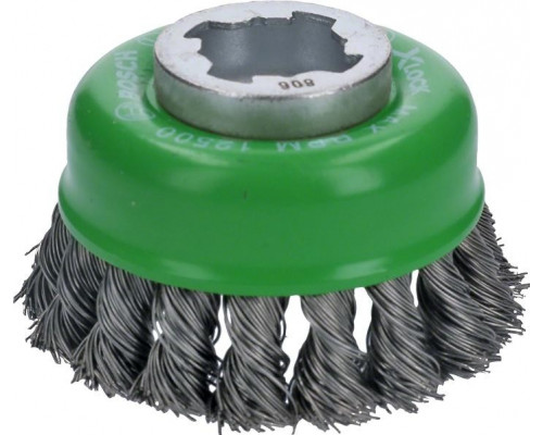 Щетка обдирочная для УШМ BOSCH чашеобразная INOX D-75 мм X-LOCK витая 2608620729