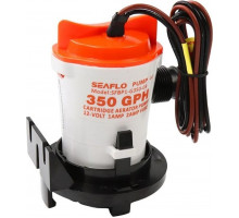 Помпа водооткачивающая SEAFLO трюмная, 12V 350 галлон/час, патрубок 19 мм, с переходниками SFBP1-G350-03