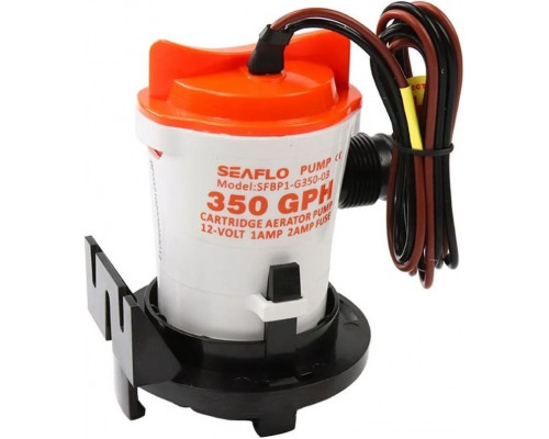 Помпа водооткачивающая трюмная SEAFLO 12V 350 галлон/час, патрубок 19 мм, с переходниками SFBP1-G350-03