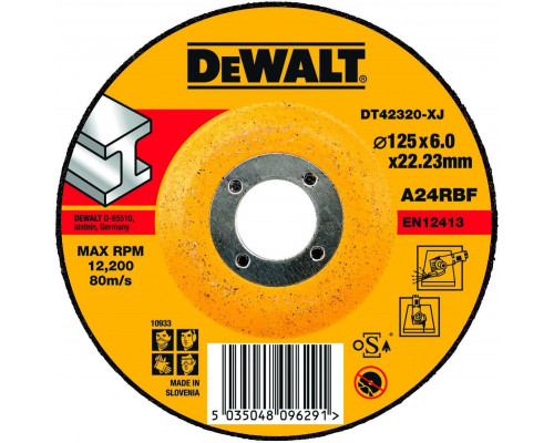 Шлифовальный круг по металлу DeWALT 125х6,3x22.2 мм тип 27 A24RBF DT42320Z-QZ DT42320Z-QZ