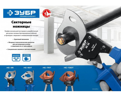 Ножницы секторные ЗУБР ПРОФЕССИОНАЛ нс-50t 23351-50