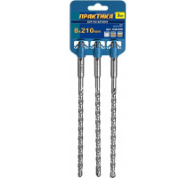 Бур SDS-plus ПРАКТИКА 8х210 мм, 3 шт, серия