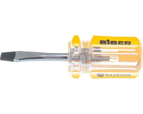 Отвертка шлицевая Biber Стандарт 85579 SL 6х38мм (бочка) тов-079489