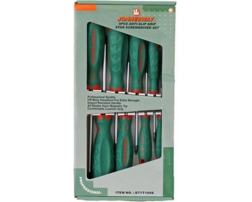Набор отверток JONNESWAY D71T109S стержневых TORX® ANTI-SLIP GRIP, 9 предметов 048716
