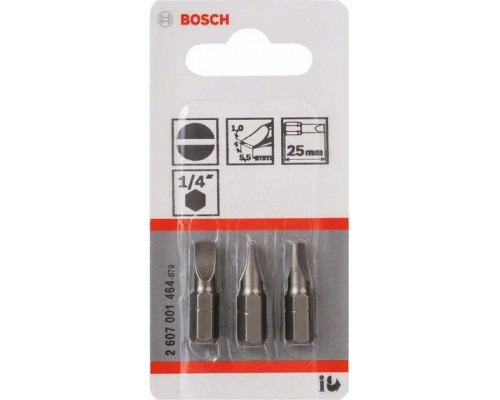 Бита для заворачивания BOSCH S0.5х3.0х49 мм XH PRO (3шт.) 2607001464