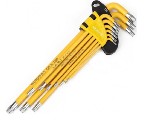Набор ключей TORX WORKPRO WP222008 T10-T50 длинные 9 шт. в держателе
