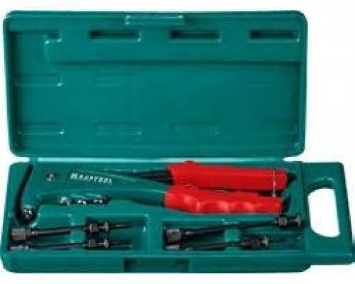 Клепальник KRAFTOOL Combo2-M6 комбинированный в кейсе, резьбовые м3-м6, вытяжные 31180