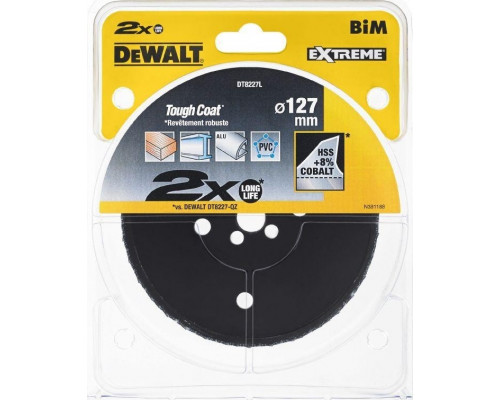 Коронка биметаллическая DeWALT COBALT 127 мм DT8227L-QZ DT8227L-QZ