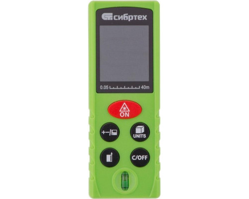 Лазерный дальномер СИБРТЕХ PM-40 40 м с пузырьковым уровнем