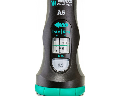 Ключ динамометрический WERA click-torque a 5 регулируемый, квадрат 1/4", 2-5 Нм