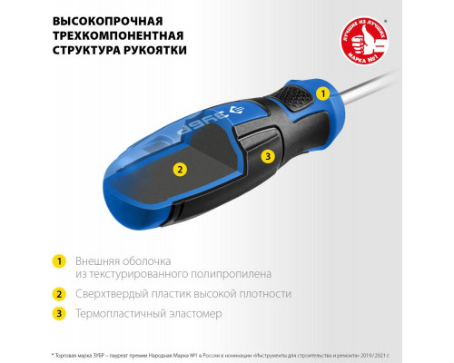 Отвертка ЗУБР Профессионал переставная sl6 / ph2 25029