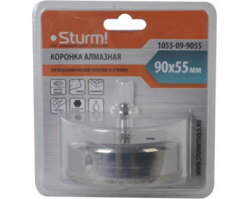 Алмазная коронка для мокрого сверления Sturm 1055-09-9055 по керамике и стеклу