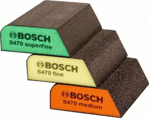 Набор шлифовальных губок (3шт.) BOSCH 69х97х26 мм S470 FINE 2608621252