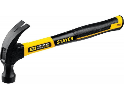 Молоток-гвоздодер STAYER Hercules 560 г столярный с фиберглассовой рукояткой 2026-560_z02