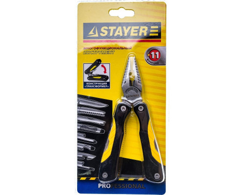 Мультитул STAYER PROFESSIONAL инструмент многофункциональный облегченные рукоятк 22854_z01