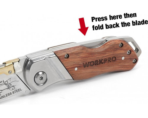 Нож складной WORKPRO WP211014 со сменными лезвиями