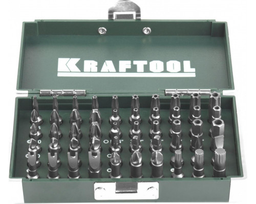 Набор бит KRAFTOOL X-Drive кованых, торсионных, cr-mo, 50 пред, в боксе 26065-H50
