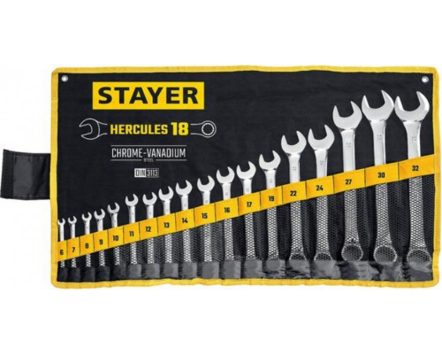 Набор ключей комбинированных гаечных STAYER HERCULES 6-32 мм, 18 предметов 27081-H18_z01