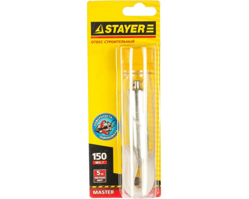 Отвес STAYER MASTER строительный со шнуром, 150г 0635-15_z01