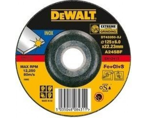 Шлифовальный круг по металлу DeWALT 125х6х22.2 мм A24TBF DT 3412