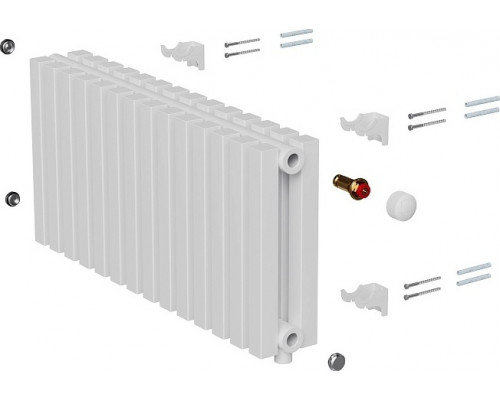 Радиатор отопления ROYAL THERMO Shift Q30 C2030-38 секц. RAL9016 дизайнерский НС-1631285
