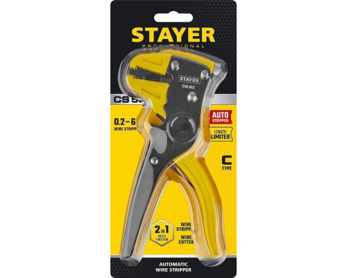 Инструмент для снятия изоляции STAYER CS-50 стриппер автоматический, 0.2-6 мм2, professional 22636_z01
