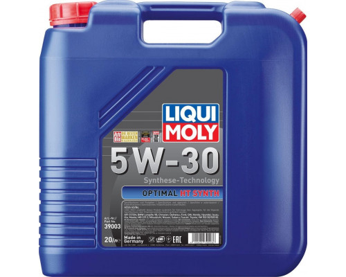 Масло моторное LIQUI MOLY SAE 5W30 Optimal Synth 20 л 39003 39003