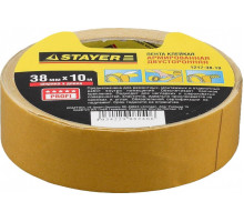Клеящая лента STAYER PROFESSIONAL двухсторонняя на тканевой основе, 38ммх10м 1217-38-10