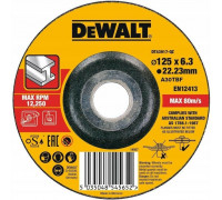 Шлифовальный круг по металлу DeWALT 125х6.3x22.2 мм тип 27 A24RBF DT43917-QZ DT43917-QZ