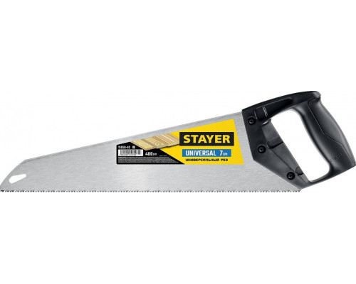 Ножовка по дереву STAYER Universal универсальная (пила) 7tpi, закаленный зуб, рез вдо 15050-40_z03