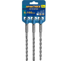 Бур SDS-plus ПРАКТИКА 8х160 мм, 3 шт, серия 