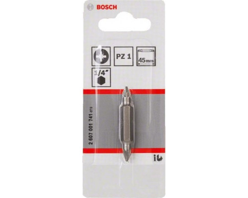 Бита для заворачивания BOSCH Extra Hard двусторонняя 45 мм PZ1/PZ1 2607001741