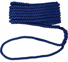 Трос швартовый с огоном SKIPPER трехпрядный, 6мм*6,1м, нейлон синий SK-TDN3ST661BL