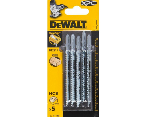 Пилки по дереву DeWALT XPC T111C 100х75х2.5х60 мм (5 шт) DT2211-QZ DT2211-QZ