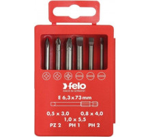 Набор насадок FELO 03092716 бит sl/pz/ph industrial 73 мм в кейсе, 6 шт