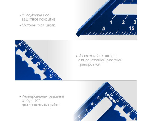 Угольник ЗУБР Кровельщик универсальный 5-в-1, 180 мм, 34391-18