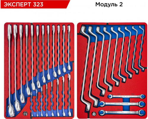 Тележка инструментальная МАСТАК ЭКСПЕРТ 323 с набором инструментов 323 пр, красная