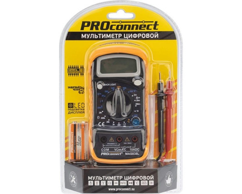 Мультиметр цифровой Proconnect MAS838L портативный 13-3022