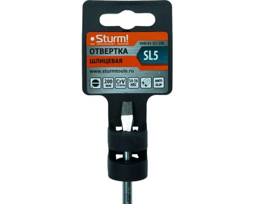 Отвертка шлицевая Sturm 1040-03-SL5-200 магнит. наконечник, 5х200мм
