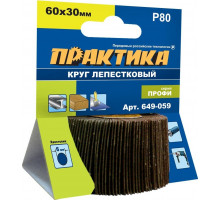 Круг лепестковый с оправкой ПРАКТИКА 60х30 мм P80 649-059 649-059