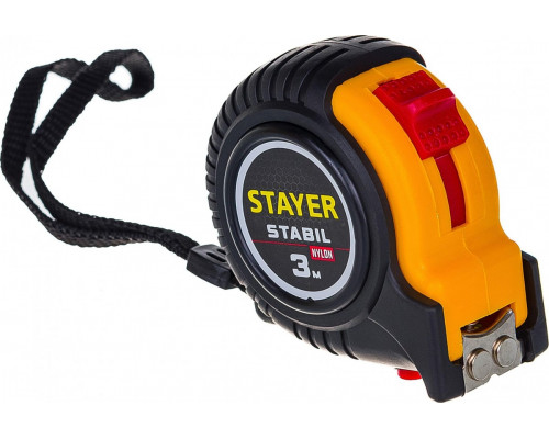 Рулетка STAYER STABIL 3м / 16мм профессиональная в ударостойком обрезине 34131-03_z02